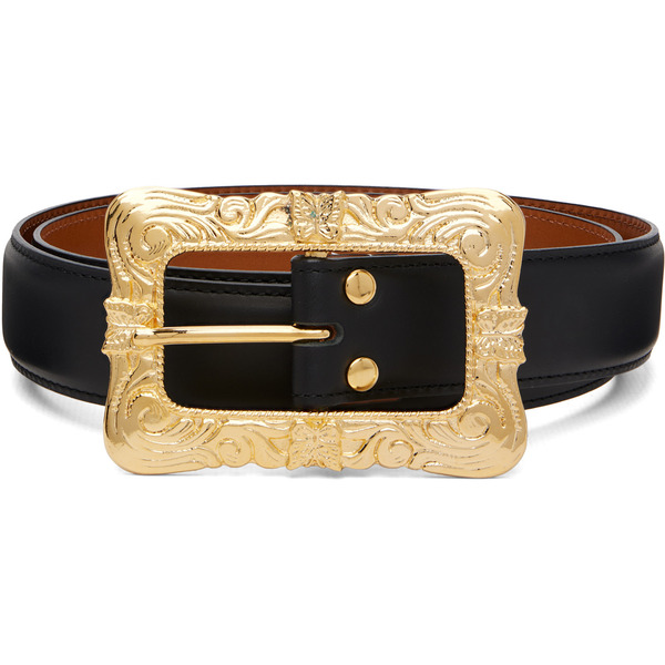  Needles Black Papillon Square Buckle Belt 