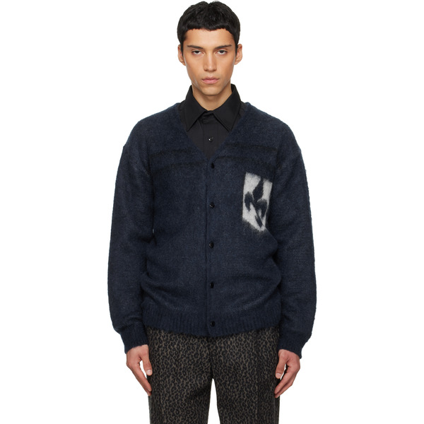  Needles Navy Mohair Emblem Cardigan 