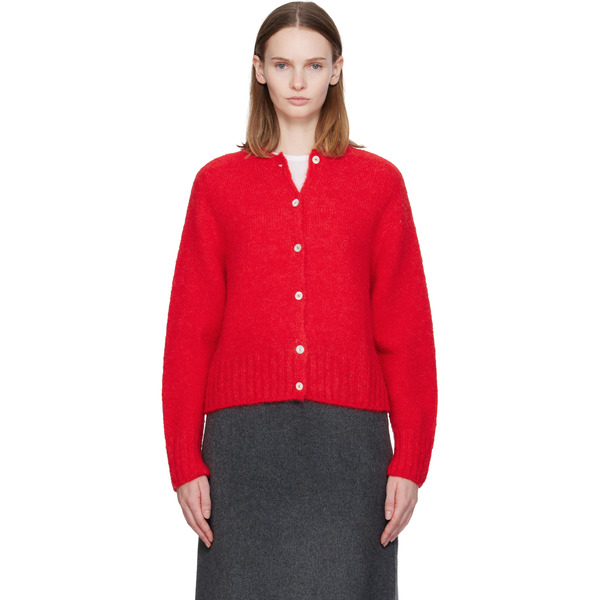  Nothing Written Red Alpaca Knit Cardigan 