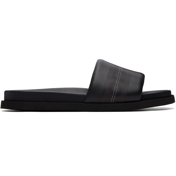  Off-white Black Industrial Belt Slider Sandals 