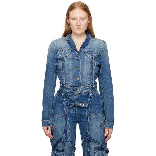  Off-white Blue Cargo Denim Jacket 