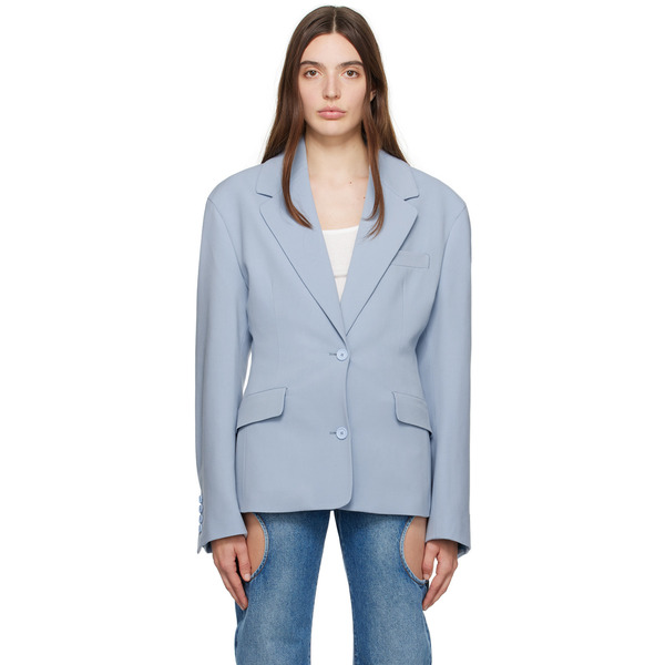  Off-white Blue Round Blazer 