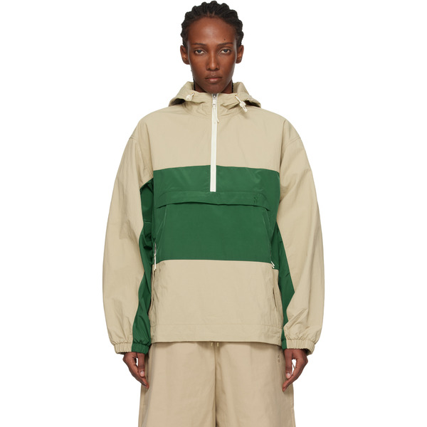  On Green & Beige Half-zip Anorak 