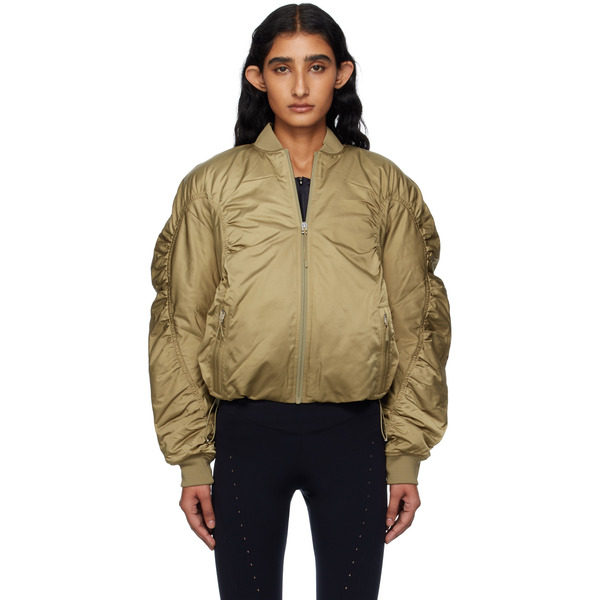  On Khaki Varsity Bomber Jacket 