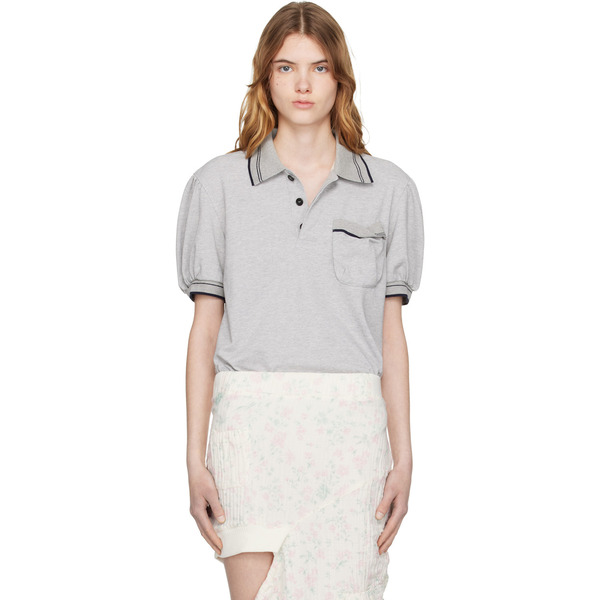  Open Yy Gray Puffy Piqué Polo 