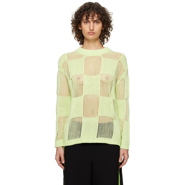  Open Yy Green Check Sweater 