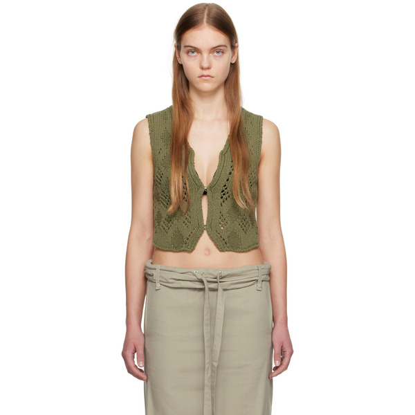  Open Yy Khaki Argyle Vest 