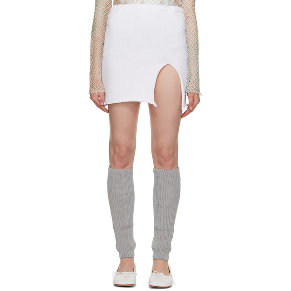  Open Yy White Vented Miniskirt 