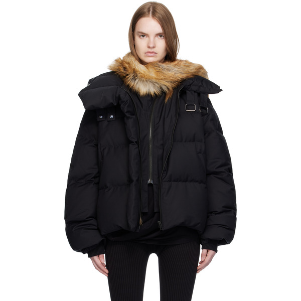  Ottolinger Black Deconstructed Double Zip Down Jacket 