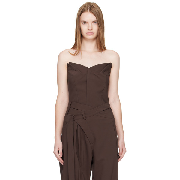  Ottolinger Brown Suiting Bustier Top 