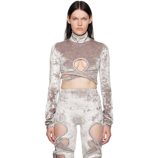  Ottolinger Silver Wrap Loop Turtleneck 
