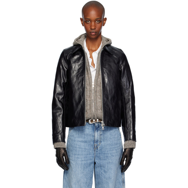  Our Legacy Black Mini Leather Jacket 
