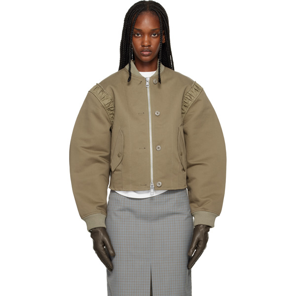  Our Legacy Khaki Frill Bomber Jacket 