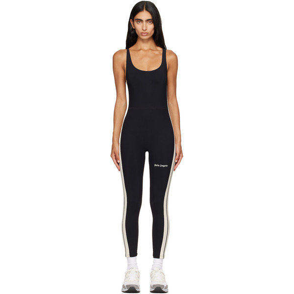  Palm Angels Black Logo Active Track Jumpsuit 