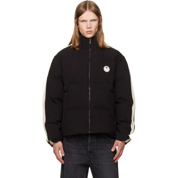  Palm Angels Black Tree Logo Cord Track Down Jacket 