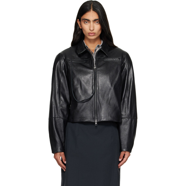  Paloma Wool Black Banui Leather Jacket 
