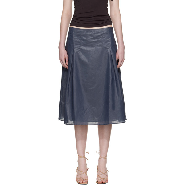  Paloma Wool Navy Dimi Midi Skirt 