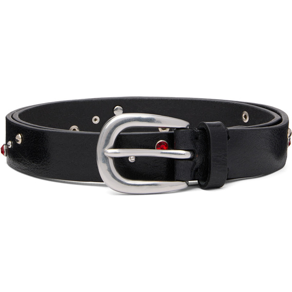  Paul Smith Black Leather Studded Belt 