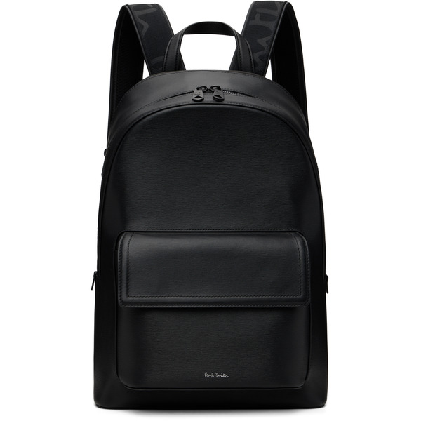  Paul Smith Black Logo Stamp Backpack 