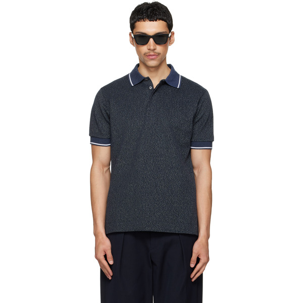  Paul Smith Navy Textured Pique Polo 
