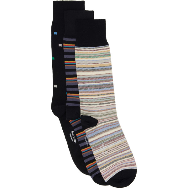  Paul Smith Three-pack Multicolor Signature Socks 
