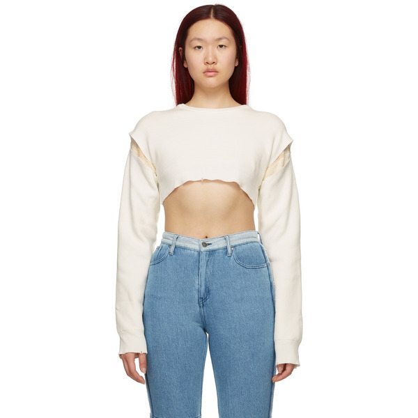  Perverze Reversible White Loose Short Sweater 