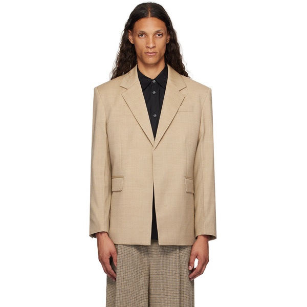  Peter Do Tan Padded Shoulder Blazer 