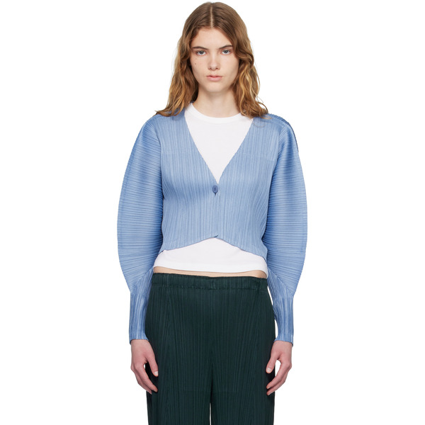  Pleats Please Issey Miyake Blue Monthly Colors December Cardigan 