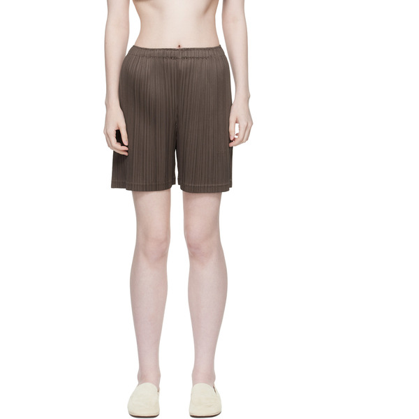  Pleats Please Issey Miyake Brown Loop Shorts 