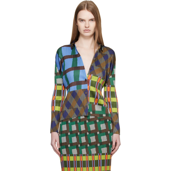  Pleats Please Issey Miyake Multicolor Harmony Blouse 