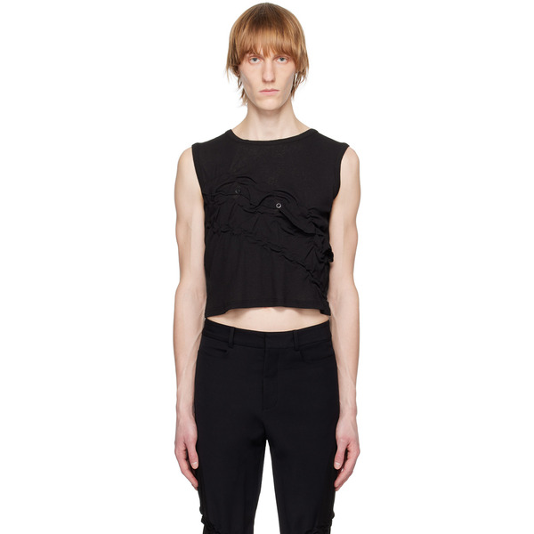  Ponder.er Black Twisted Tank Top 