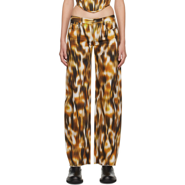  Priscavera Orange Printed Jeans 