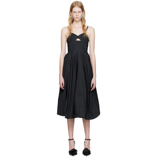  Pristine Black Revolver Midi Dress 