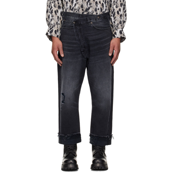  R13 Black Crossover Jeans 
