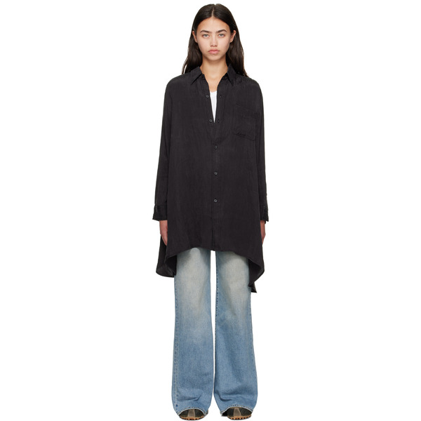  R13 Black Draped Front Shirt 