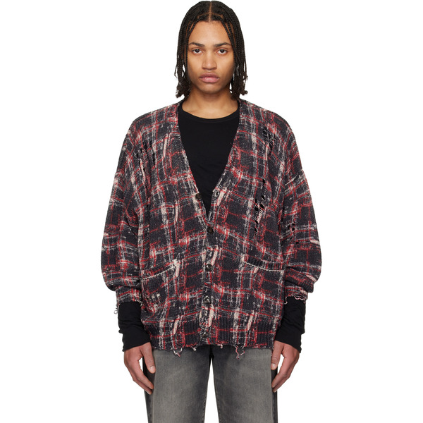 R13 Black & Red Printed Oversized Cardigan 