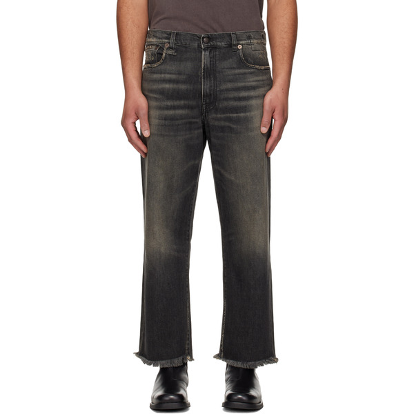  R13 Black Washed Boyfriend Jeans 