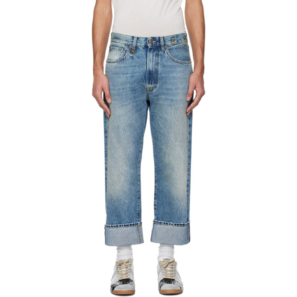  R13 Blue Cuffed X-boyfriend Jeans 