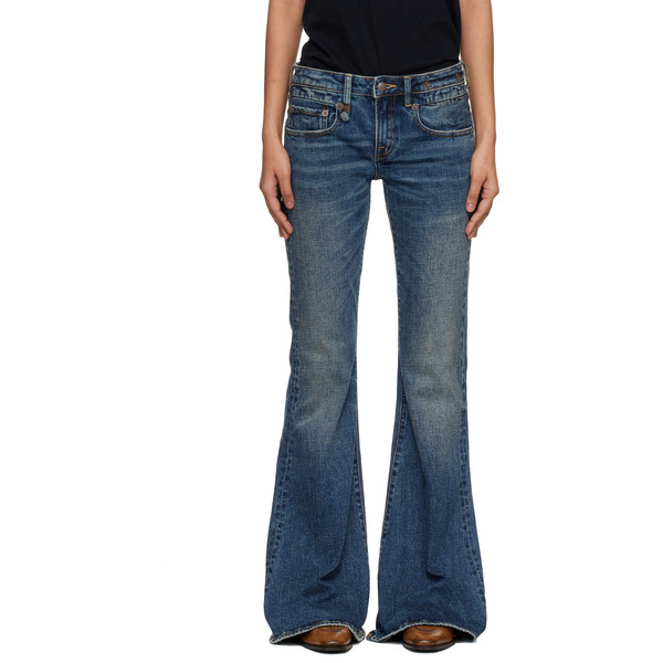  R13 Blue Overflow Boy Flare Stretch Jeans 