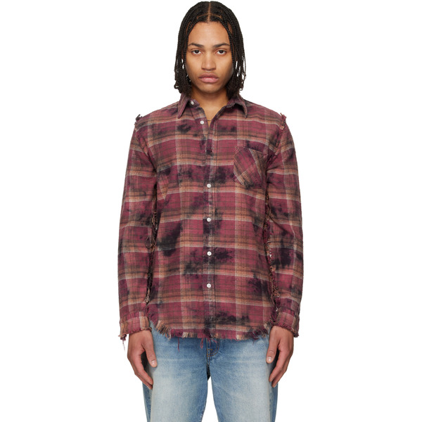  R13 Purple Shredded Seam Drop Neck Shirt 