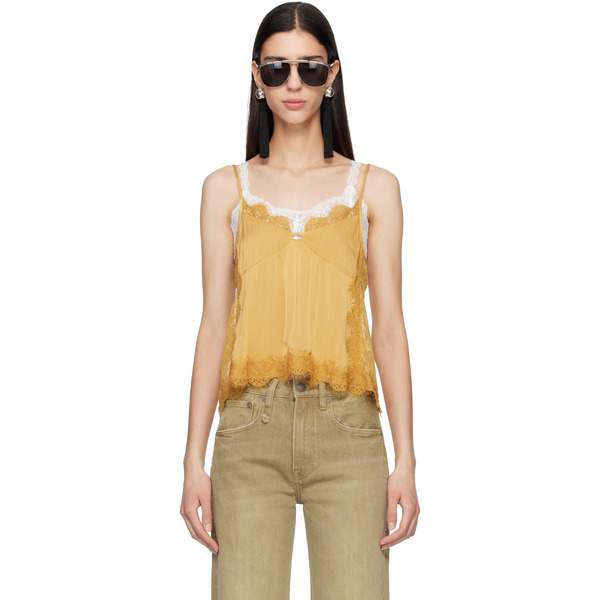  R13 Yellow Lace Trimmed Camisole 