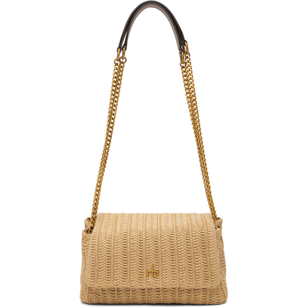  Rag & Bone Beige Chelsea Small Straw Flap Bag 