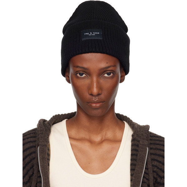  Rag & Bone Black Blake Wool Beanie 