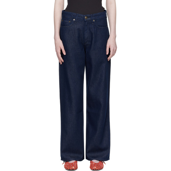  Rag & Bone Navy Logan Wide-leg Jeans 