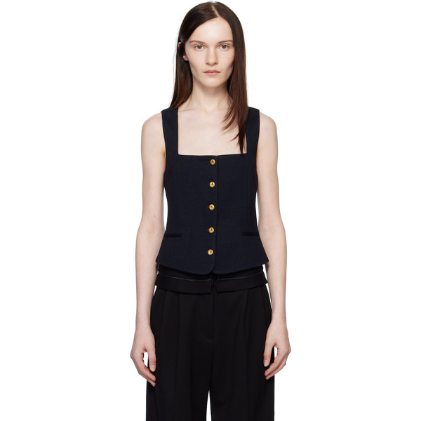  Rag & Bone Navy Mariana Textured Vest 