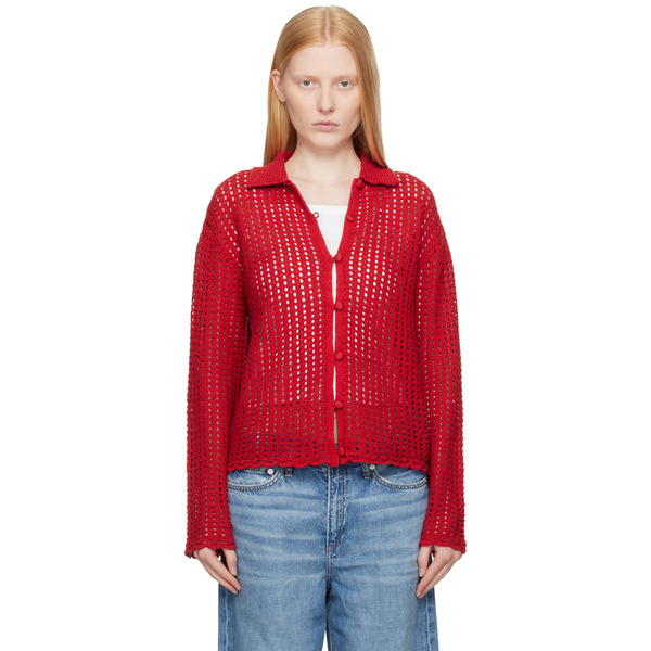  Rag & Bone Red Khloe Cardigan 