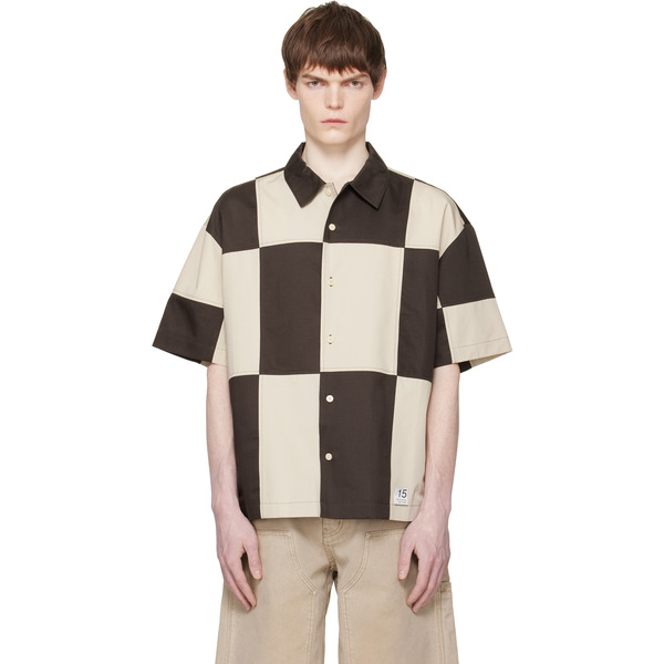 Re;code Brown & Off-white Checkerboard Shirt 