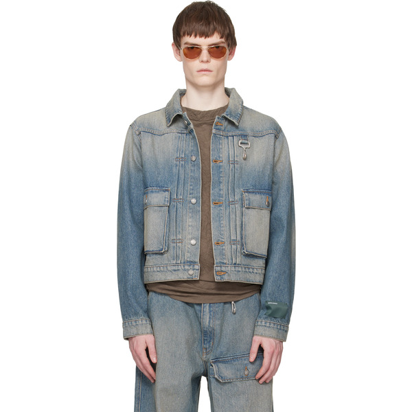  Reese Cooper Blue Washed Trucker Denim Jacket 