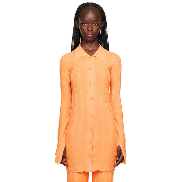  Remain Birger Christensen Orange Buttoned Cardigan 