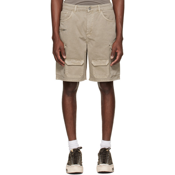  Represent Beige Loaded Cargo Shorts 